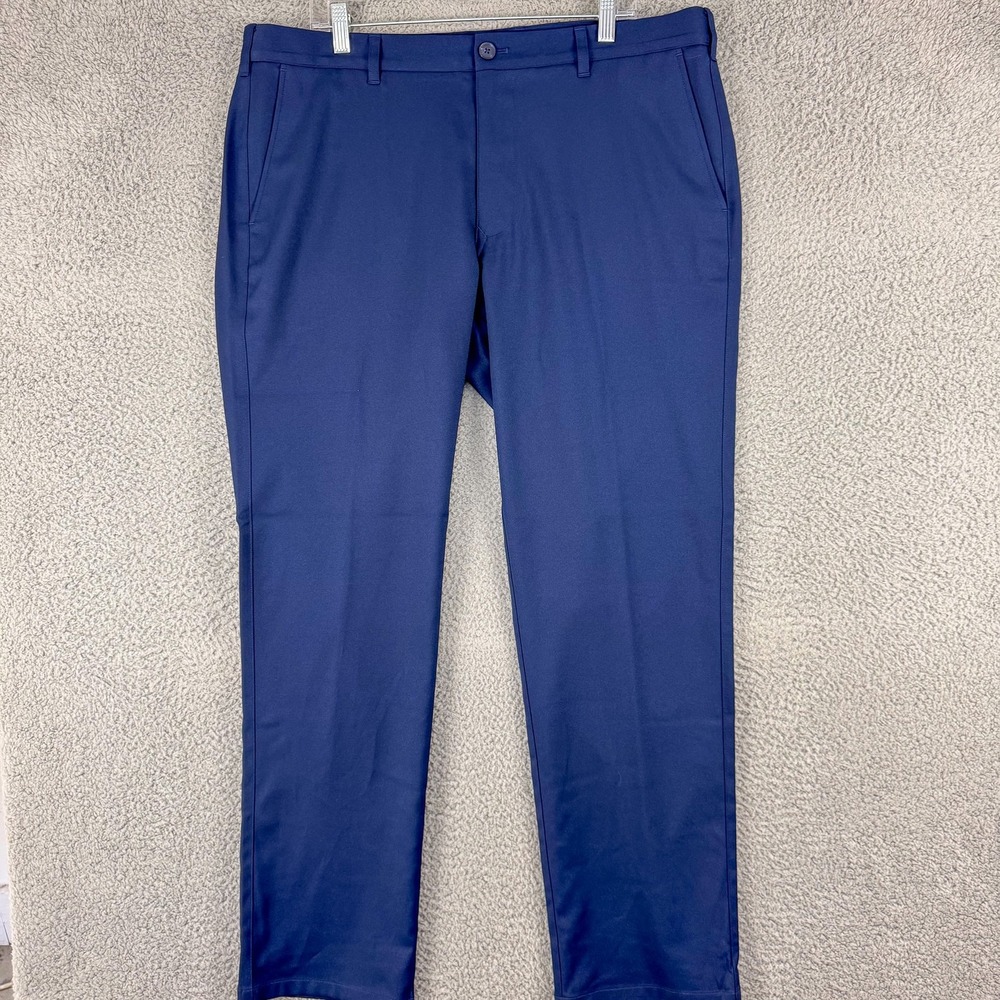 Mizzen+Main Baron Chino Pants Mens 38x32 Navy Blue Athletic Fit Polyester Golf